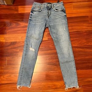 Zara Distressed High Waisted Skinny Jeans